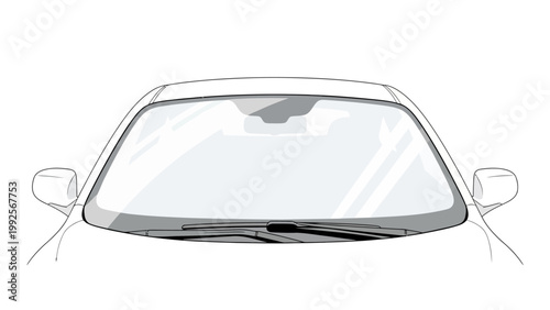 Car Windshield Front View.