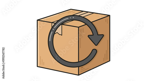 Cardboard Box Recycling Symbol.