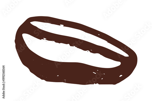 Hand drawn fresh roasted coffee bean Arabica robusta seed doodle Single element for print, web, design, decor