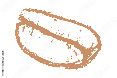 Hand drawn fresh roasted coffee bean Arabica robusta seed doodle Single element for print, web, design, decor