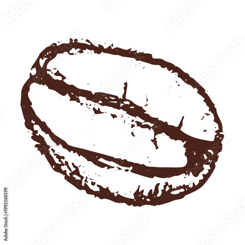 Hand drawn fresh roasted coffee bean Arabica robusta seed doodle Single element for print, web, design, decor