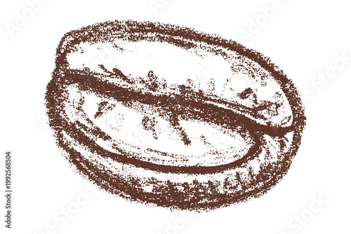 Hand drawn fresh roasted coffee bean Arabica robusta seed doodle Single element for print, web, design, decor