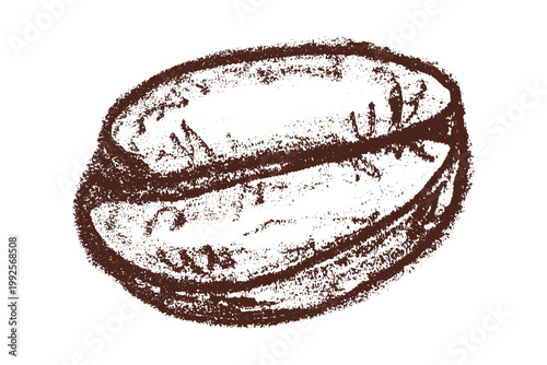 Hand drawn fresh roasted coffee bean Arabica robusta seed doodle Single element for print, web, design, decor