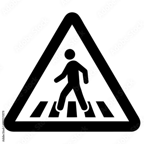 Foto Modern vector illustration of a triangular pedestrian crossing traffic sign show