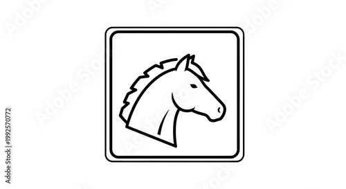 Horse Head Icon, Silhouette, Vector Art, Equestrian Symbol, Animal Graphic