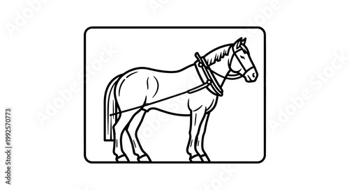 Horse Harness Line Drawing Icon