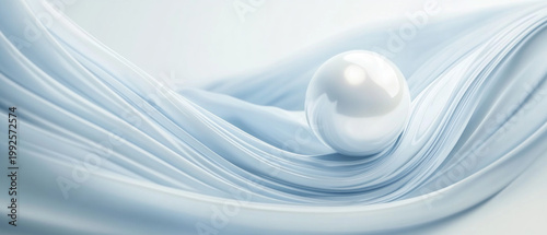 Flowing ribbon and pearl - Generative AI