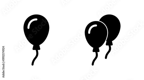 Balloon icon set vector. Party balloon sign and symbol