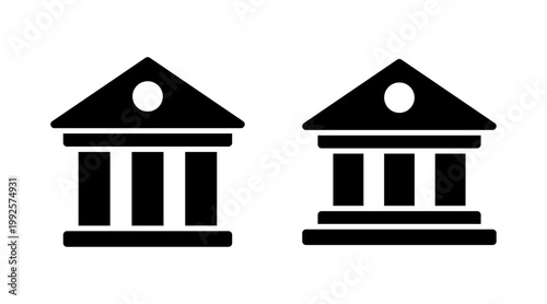 Bank icon set vector. Bank sign and symbol, museum, university