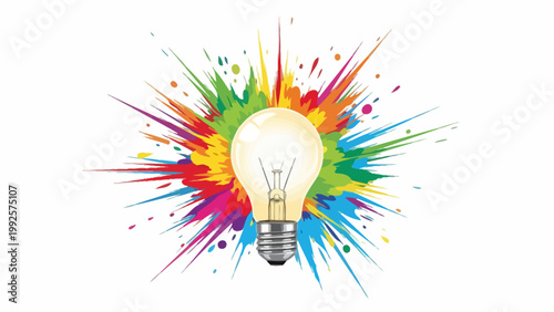Colorful Light Bulb Illustration.
