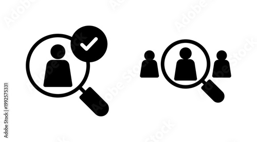 Hiring icon set vector. Search job vacancy sign and symbol. Human resources concept. Recruitment