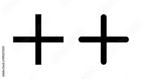 Plus Icon set vector. Add plus sign and symbol