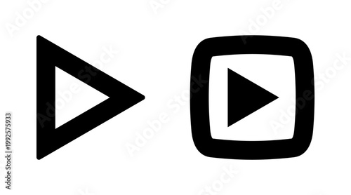 Play Icon set vector. Play button sign and symbol