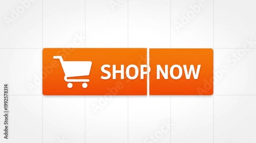 Close-up of Orange Shop Now Button for Online Shopping