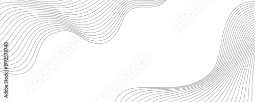 Minimalist Abstract Wave Background with Parallel Black Flowing Lines on White