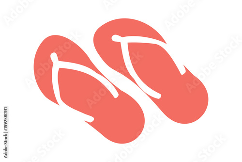 Single flip flop side view silhouette vector