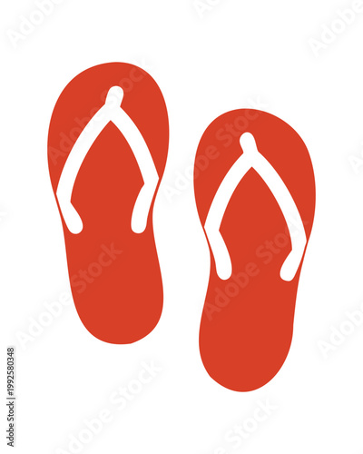 Flip flops with palm shadow silhouette vector