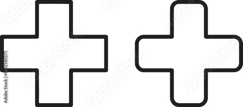 Web, Medical cross outline icons for hospital and healthcare pharmacy sign.