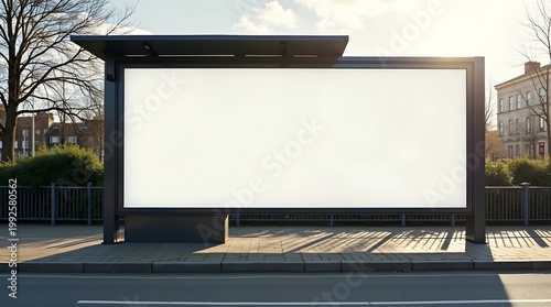 Blank Billboard in Bus Stop in Netherland