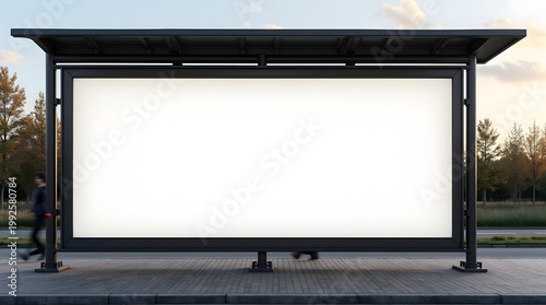 Blank Billboard in Bus Stop in Netherland