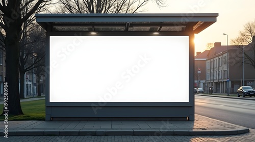 Blank Billboard in Bus Stop in Netherland
