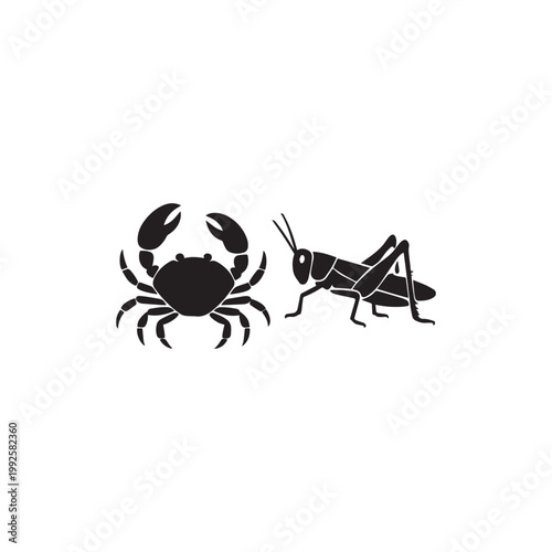 Food crab locust icon silhouette vector design art illustration
