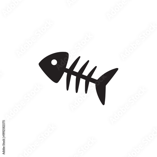 Fishbones icon silhouette vector design art illustration.