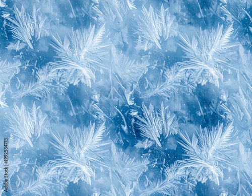 Ultra-Macro Seamless Frozen Ice Crystals with Intricate Frost Branching and Air Bubbles