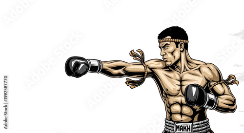 Muay Thai Fighter Punching