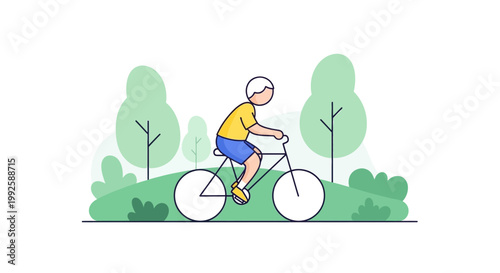 Man Riding a Bicycle Outdoors Freely.