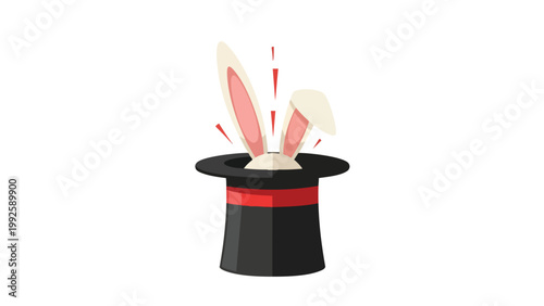 Magic Show Hat with Bunny Ears - Entertainment & Illusion Concept