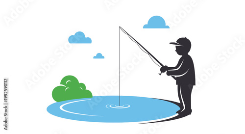 Man fishing with a rod outdoors.