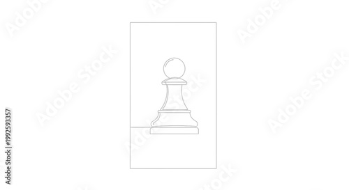 Minimalist Pawn Chess Piece Line Art - Single Continuous Line Drawing