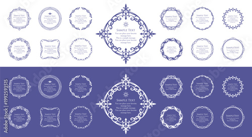 Fashionable frame. Design template. A set of gorgeous foreheads.