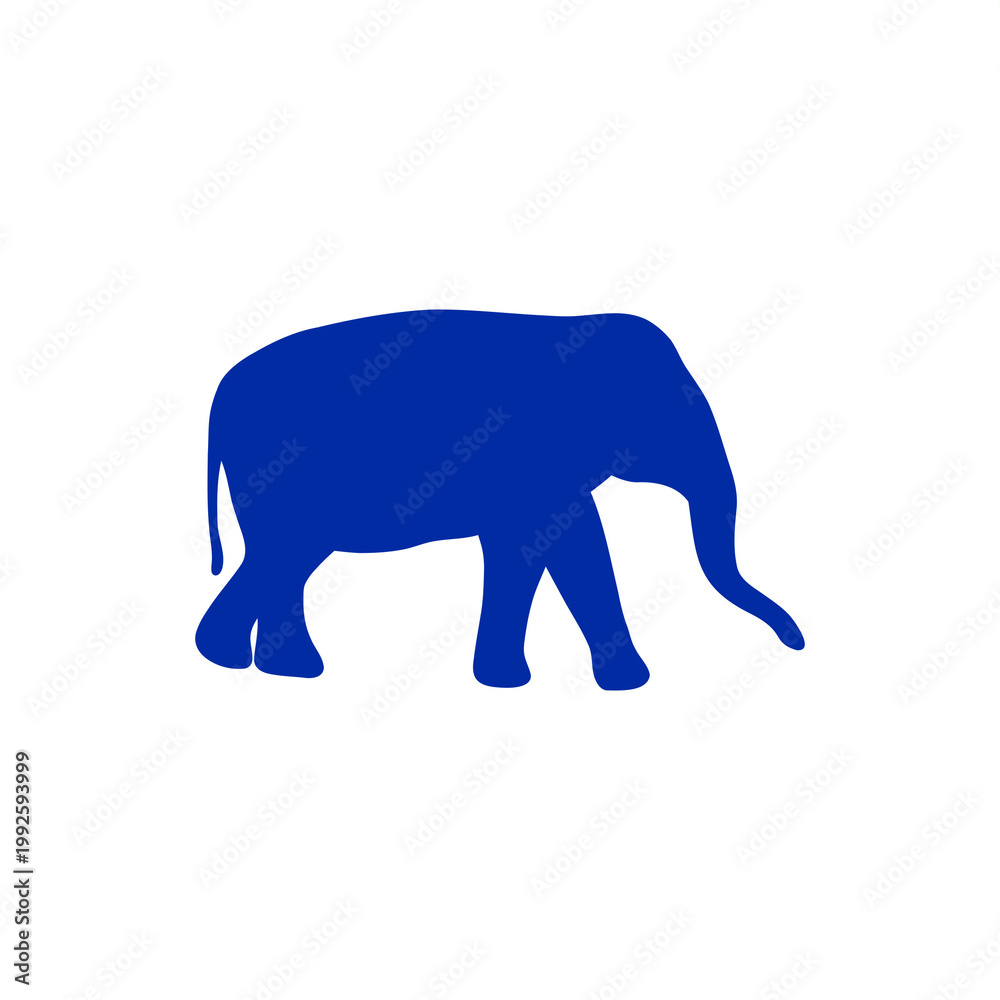 Fototapeta premium Elephant Icon Flat Minimal Pictogram Symbol Blue – Safari Animal Sign