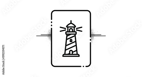 Lighthouse Icon, Maritime Navigation Symbol, Coastal Beacon, Sea Safety, Guidance Light