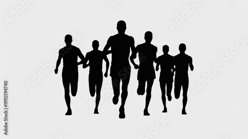 silhouette of marathon participant