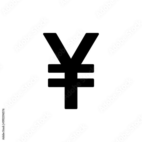 A large black yen symbol on a white background Yuan Curency