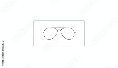 Aviator Sunglasses Outline Icon Vector Illustration