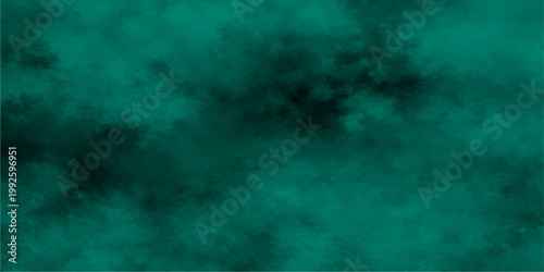 Abstract green grunge background with dark storm clouds and smoke texture creates a moody nature backdrop with light motion and copy space