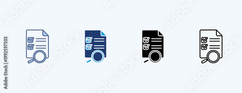 Audit Multiple Icon Illustration Vector