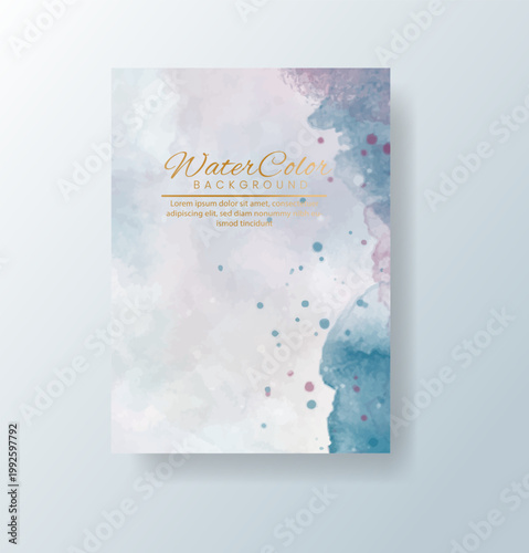 cards with bright colorful vector watercolor background. Design for your date, postcard, banner.
