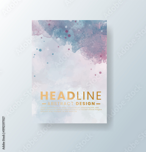 cards with bright colorful vector watercolor background. Design for your date, postcard, banner.