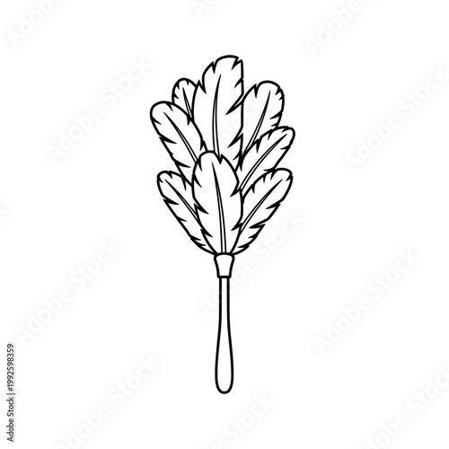 Feather duster illustration, isolated on white background