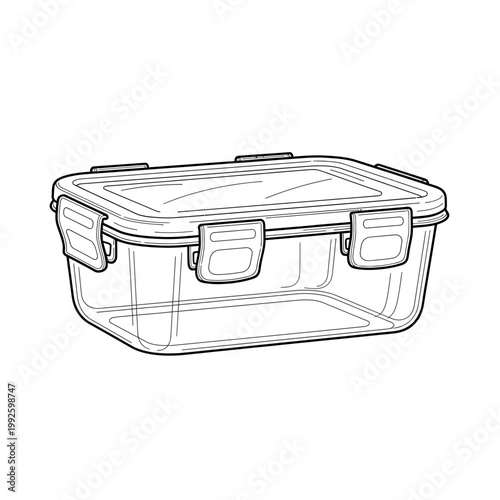 Transparent Rectangular Food Container with Clip-Lock Lid