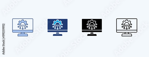 Erp System Multiple Icon Illustration Vector