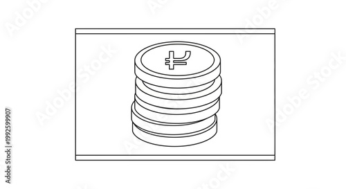 Stack of Coins with Japanese Yen Symbol - Financial Growth Concept