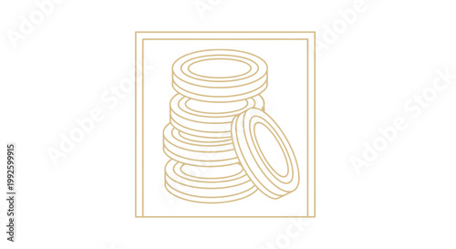 Stack of Gold Coins Icon, Financial Growth Concept, Money Savings and Investment Symbol