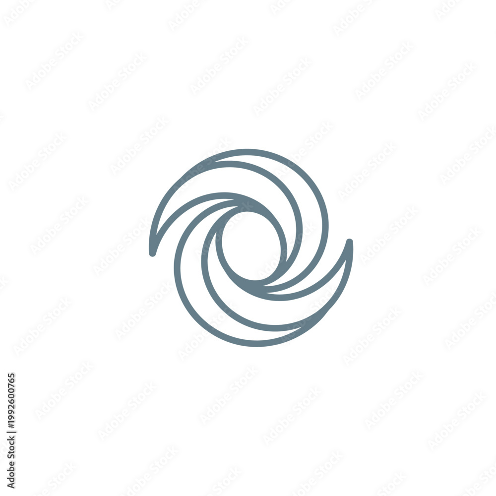 Naklejka premium Abstract Swirl Vortex Symbol Icon Design.