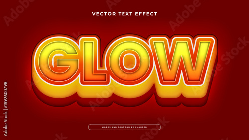 Vibrant orange glow 3d text effect with fiery yellow gradient for hot and energetic design